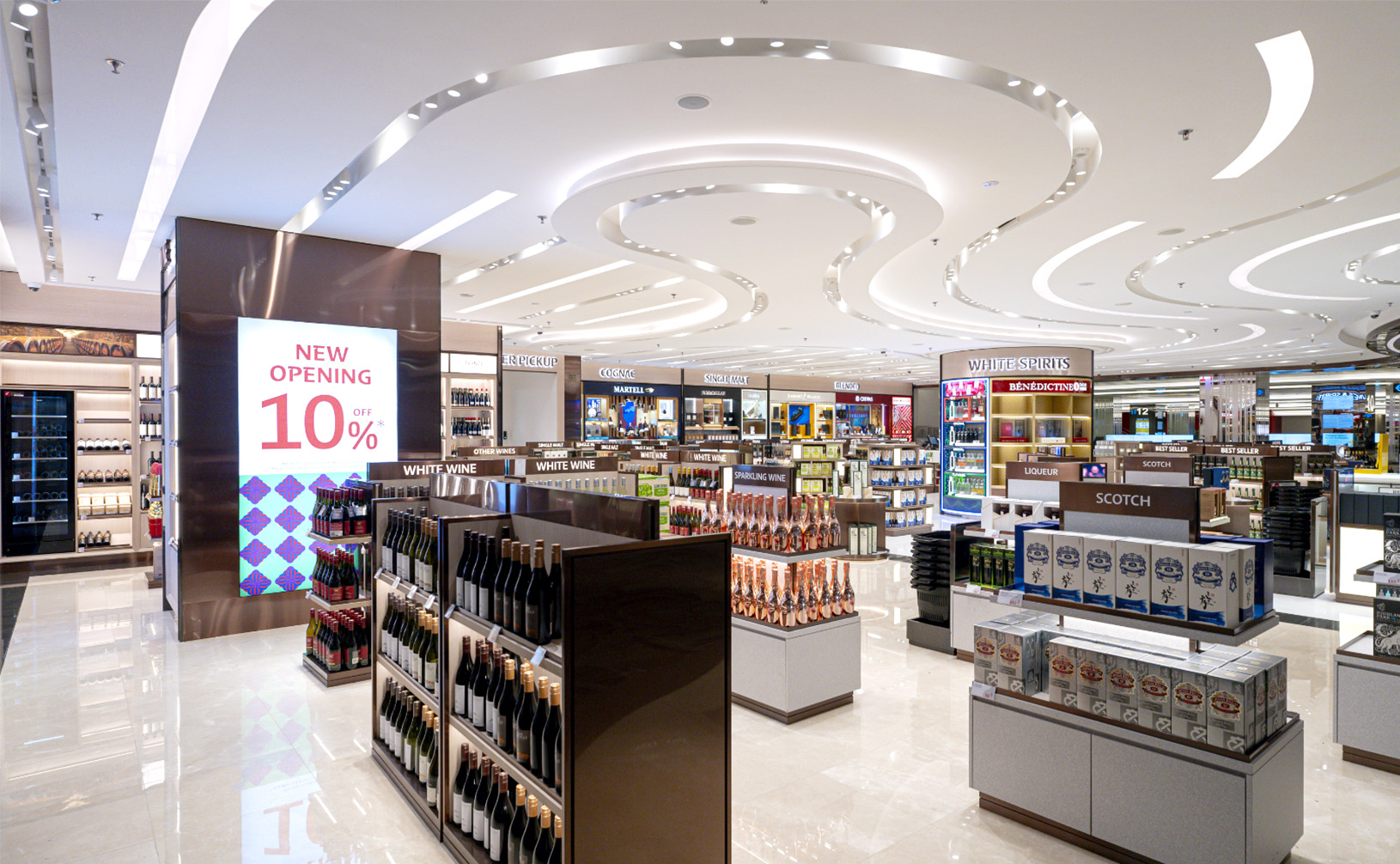 Duty free shop that sells cosmetics of the famous brands at Don